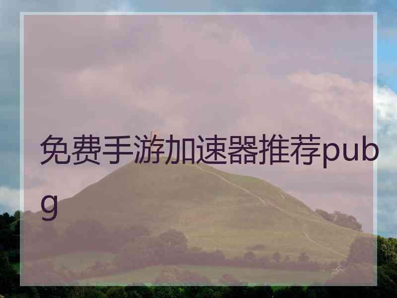 免费手游加速器推荐pubg