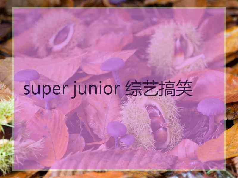 super junior 综艺搞笑