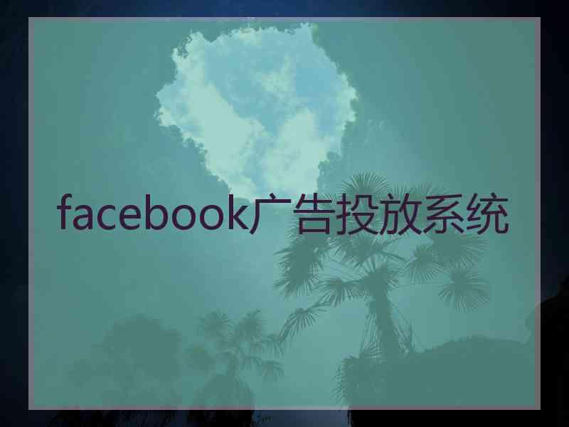 facebook广告投放系统