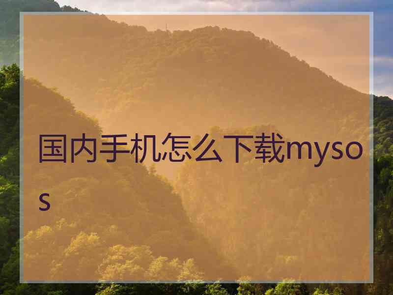 国内手机怎么下载mysos