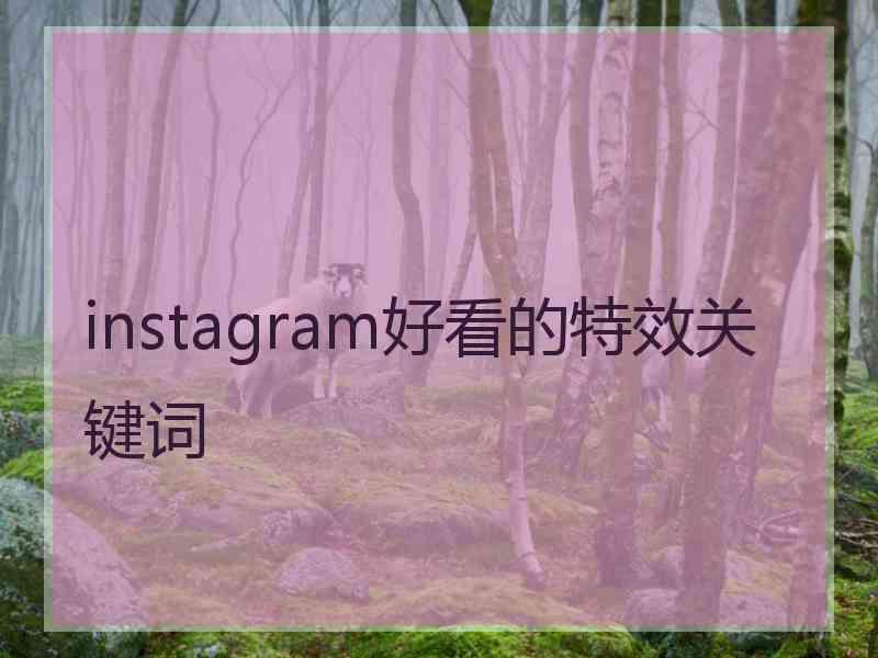 instagram好看的特效关键词