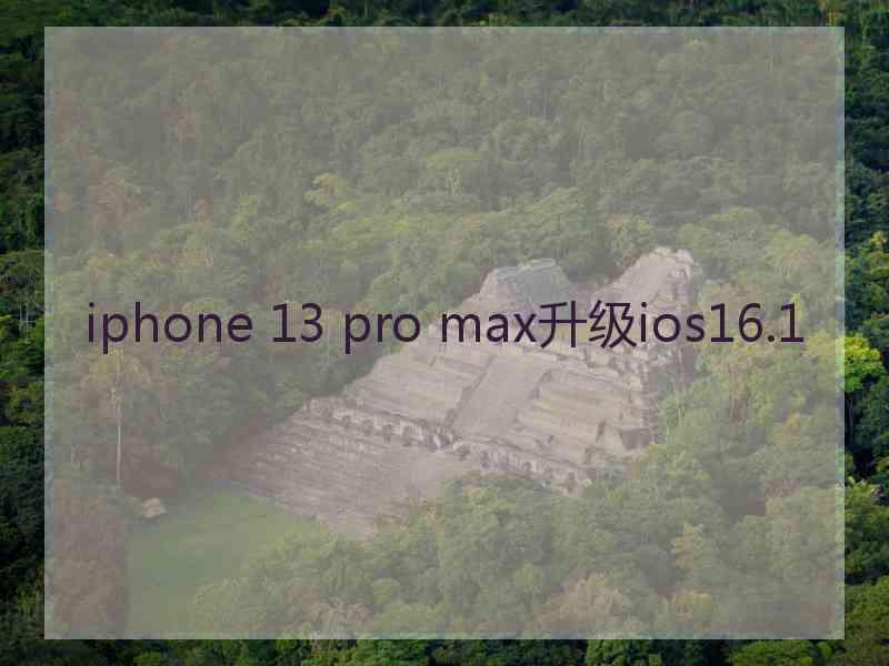 iphone 13 pro max升级ios16.1