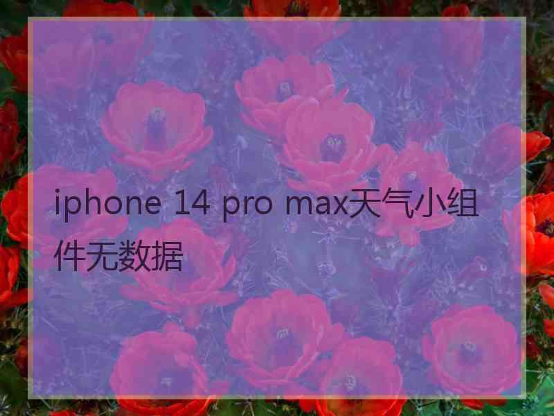 iphone 14 pro max天气小组件无数据