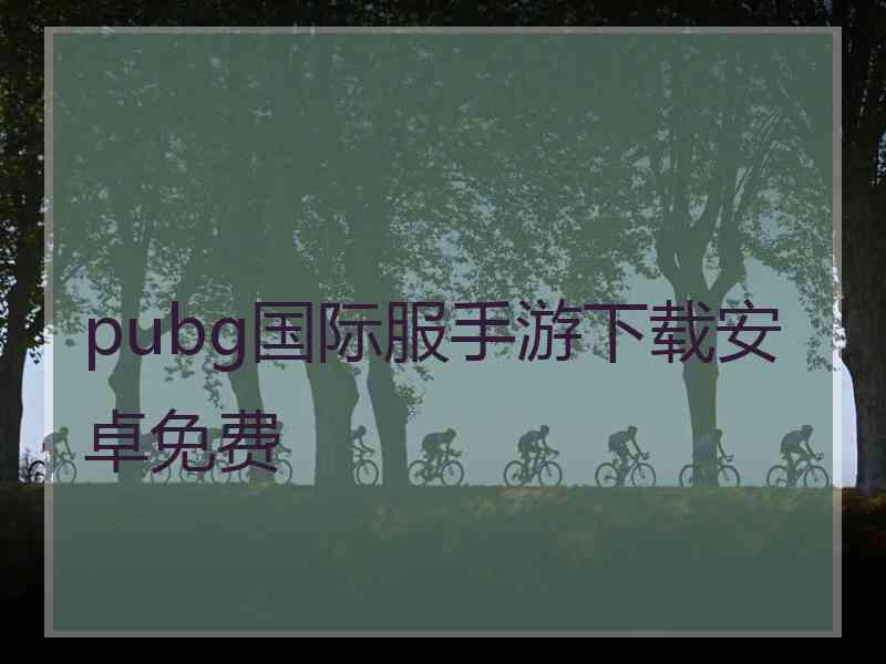 pubg国际服手游下载安卓免费