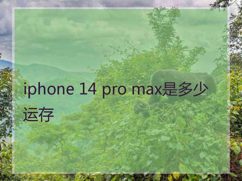 iphone 14 pro max是多少运存