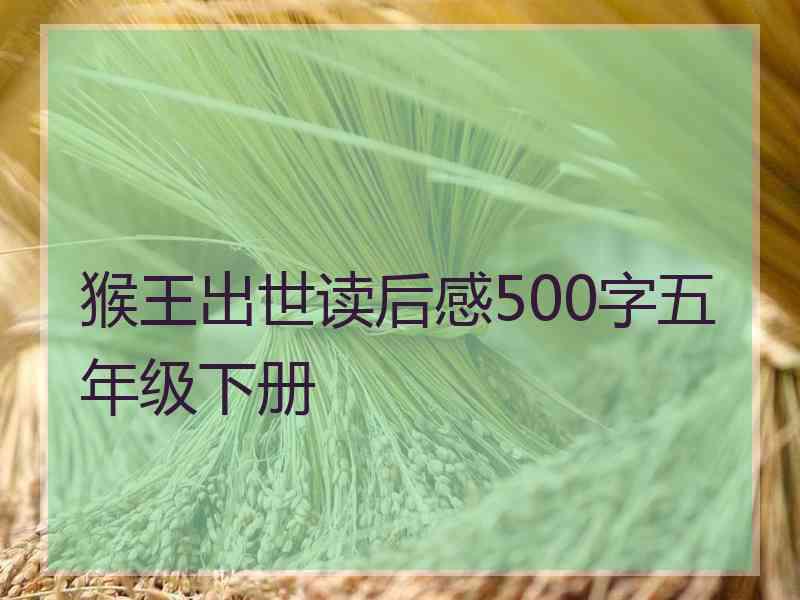 猴王出世读后感500字五年级下册