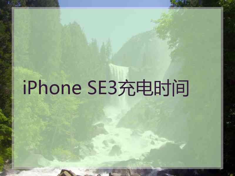 iPhone SE3充电时间