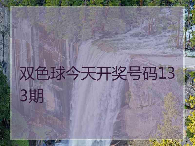 双色球今天开奖号码133期