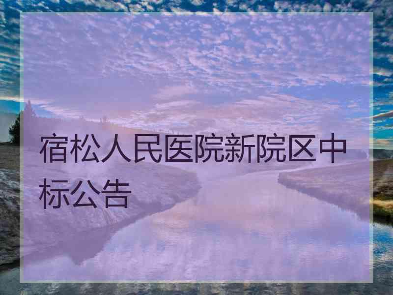 宿松人民医院新院区中标公告