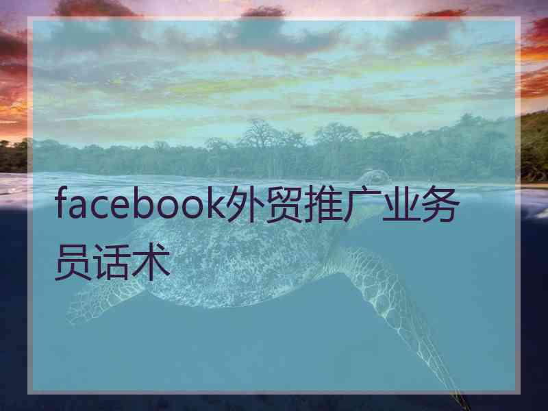 facebook外贸推广业务员话术