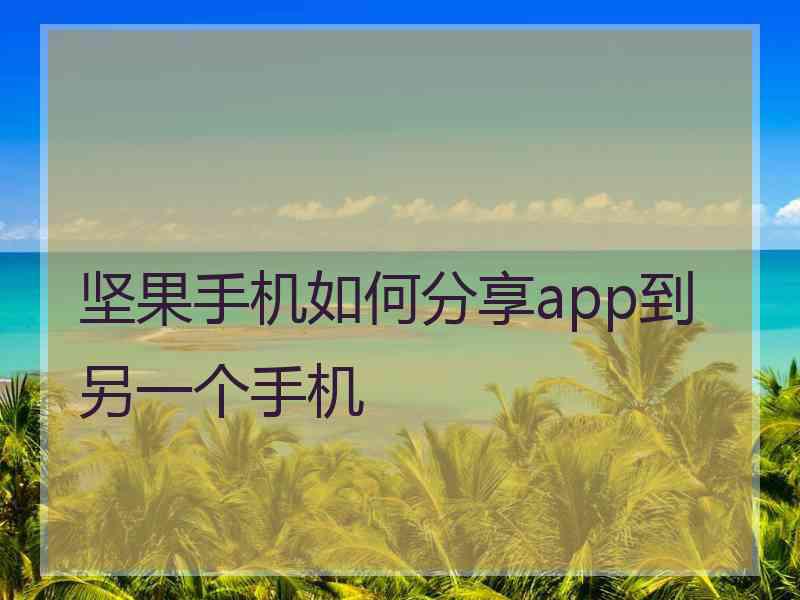 坚果手机如何分享app到另一个手机