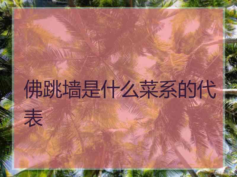 佛跳墙是什么菜系的代表