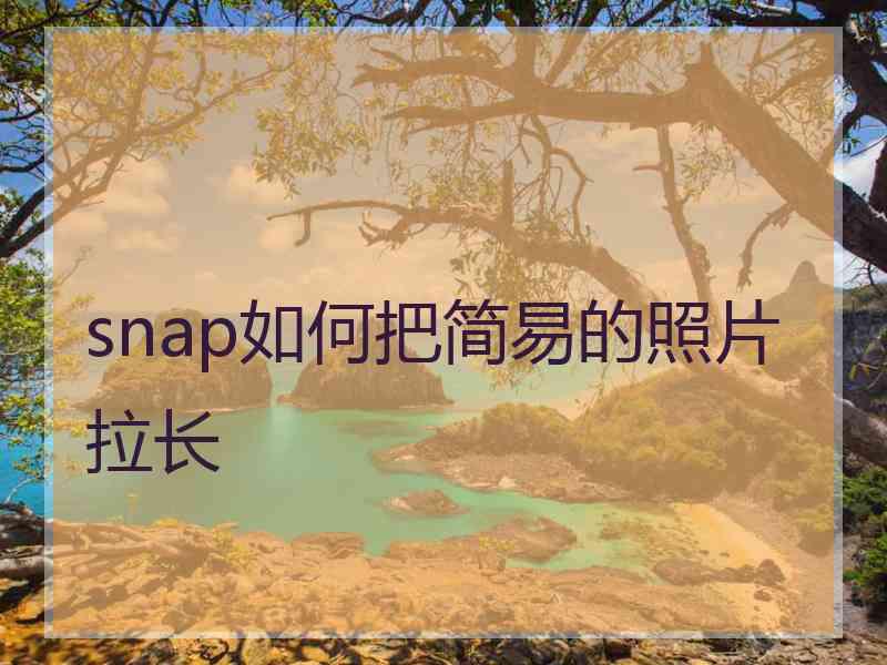 snap如何把简易的照片拉长