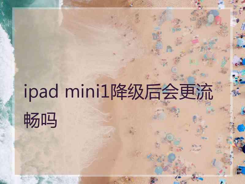 ipad mini1降级后会更流畅吗