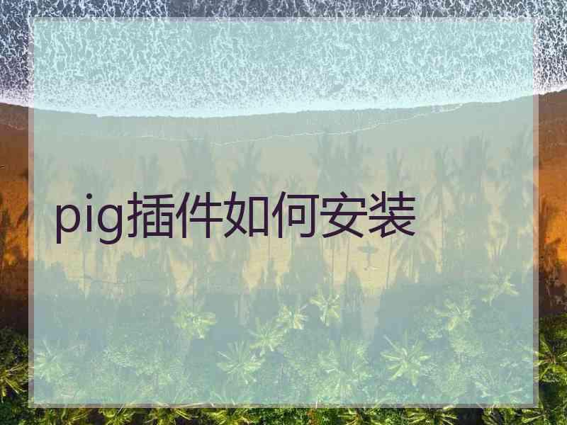 pig插件如何安装