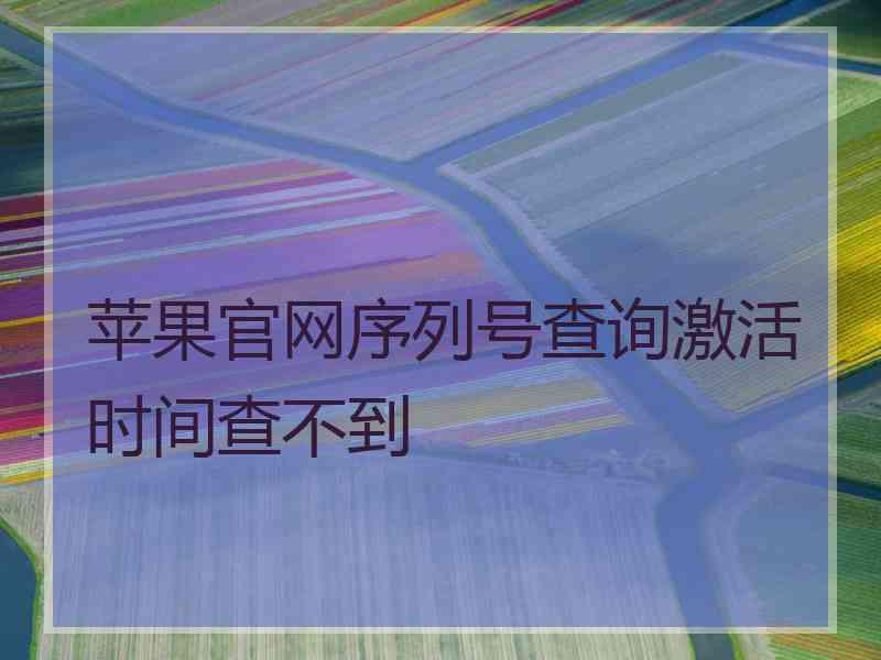 苹果官网序列号查询激活时间查不到