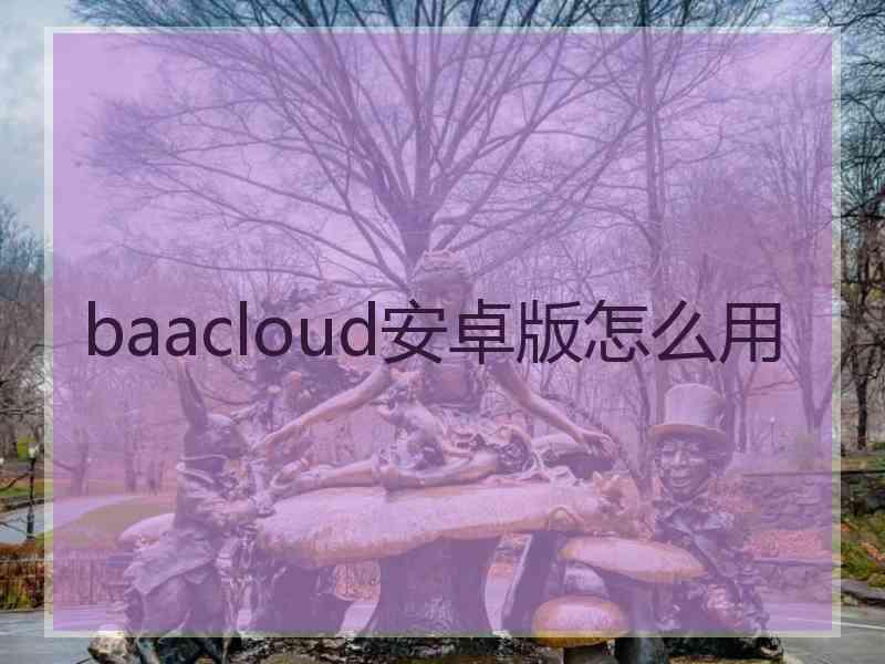 baacloud安卓版怎么用