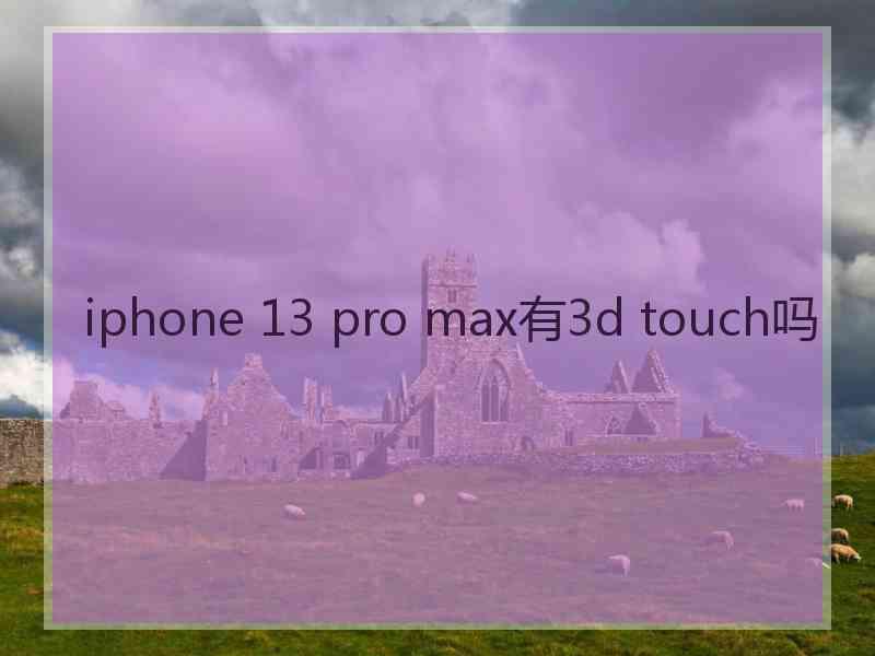 iphone 13 pro max有3d touch吗