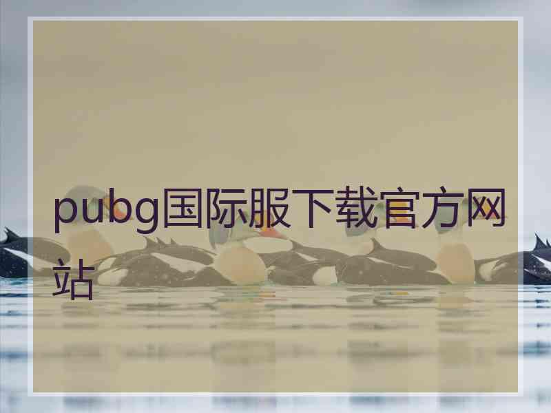 pubg国际服下载官方网站