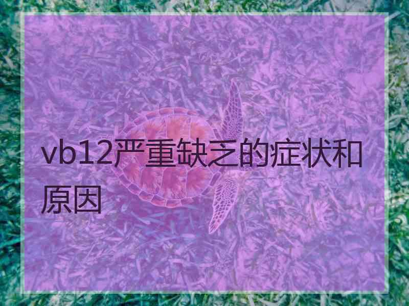 vb12严重缺乏的症状和原因