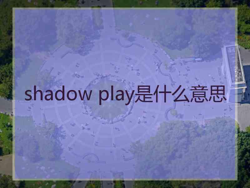 shadow play是什么意思