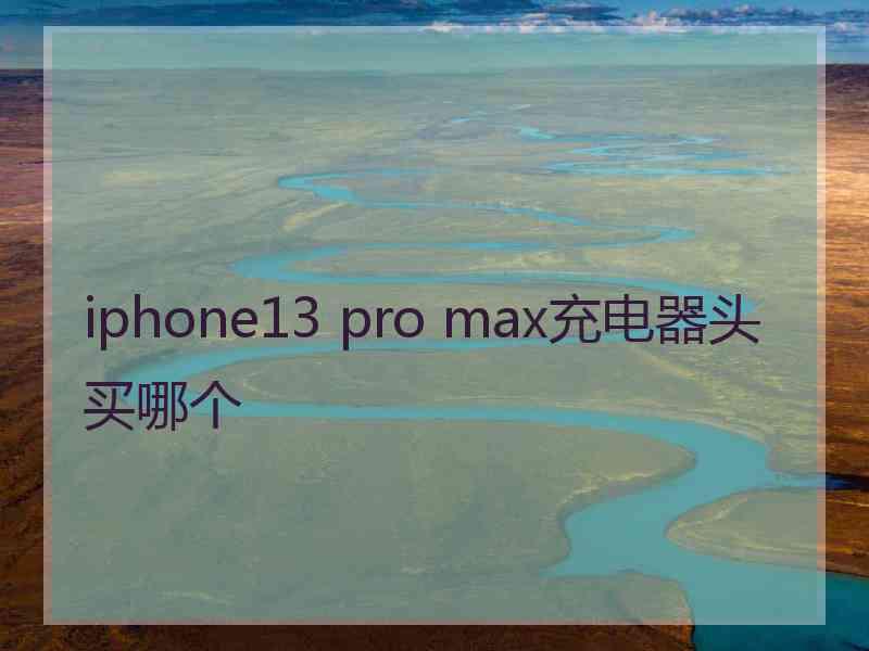 iphone13 pro max充电器头买哪个