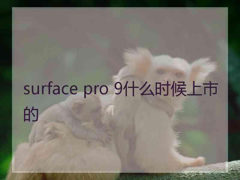 surface pro 9什么时候上市的