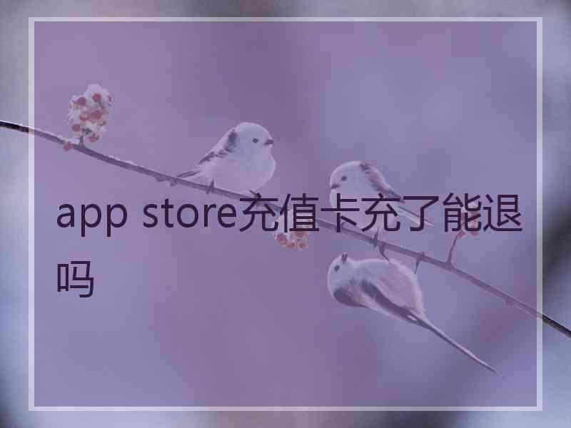 app store充值卡充了能退吗