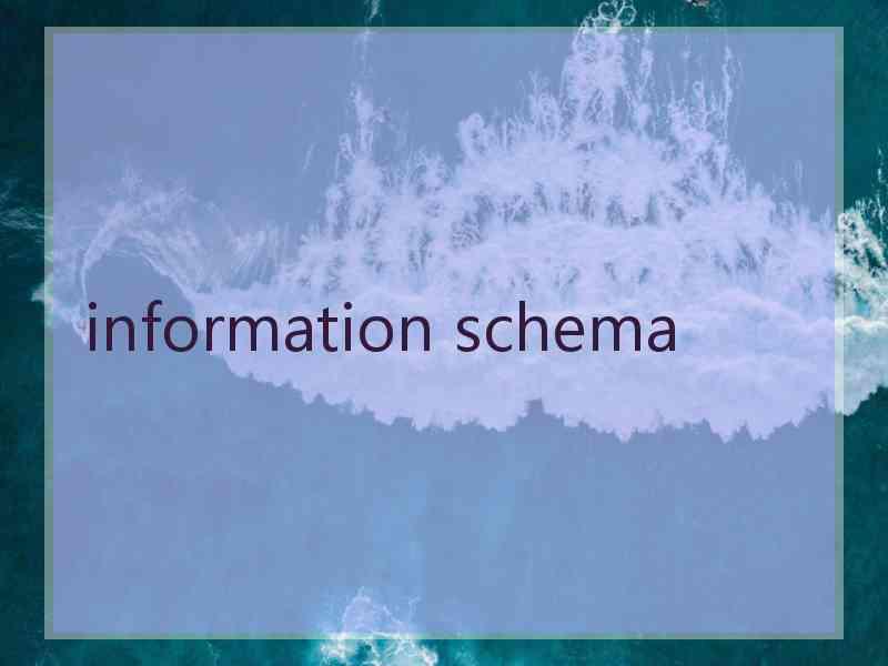 information schema