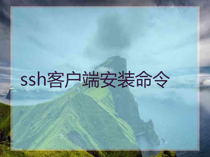 ssh客户端安装命令