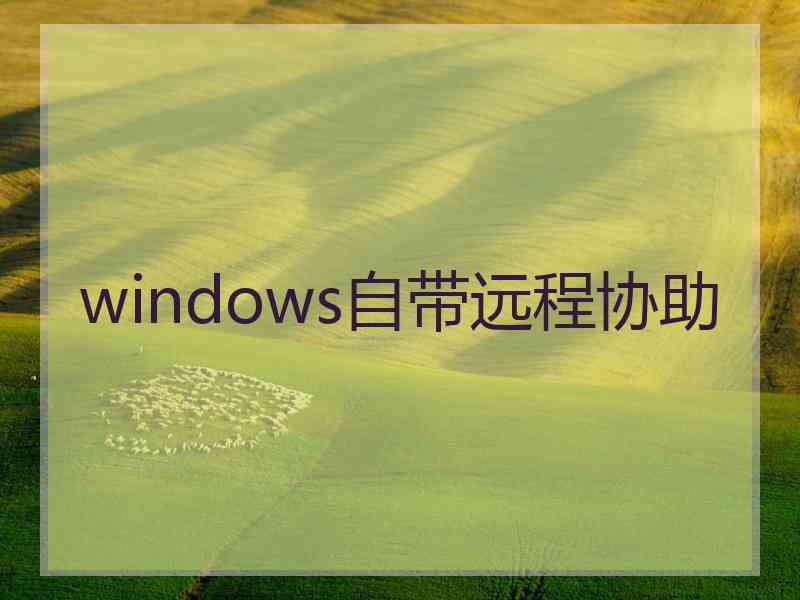 windows自带远程协助