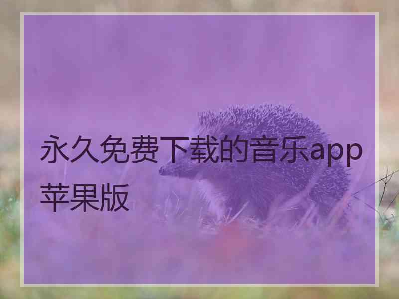 永久免费下载的音乐app苹果版