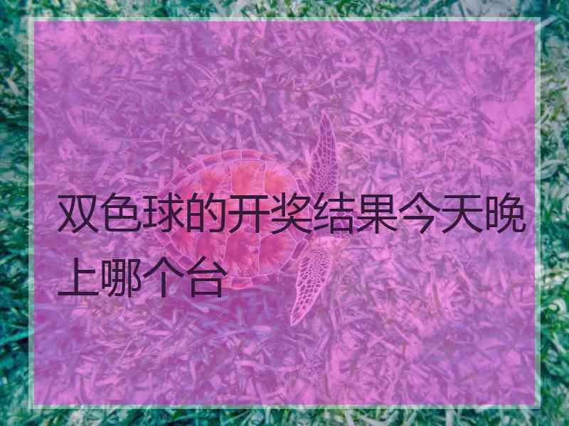 双色球的开奖结果今天晚上哪个台