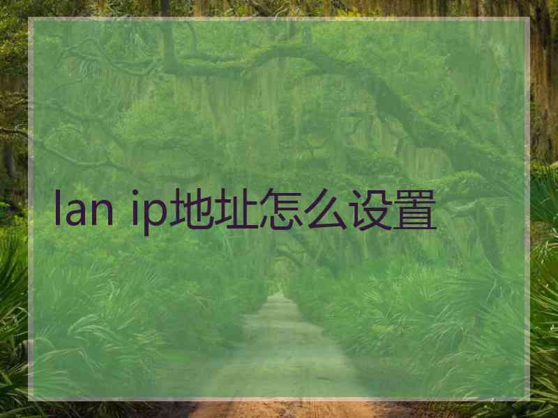 lan ip地址怎么设置