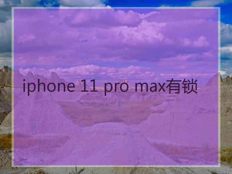 iphone 11 pro max有锁