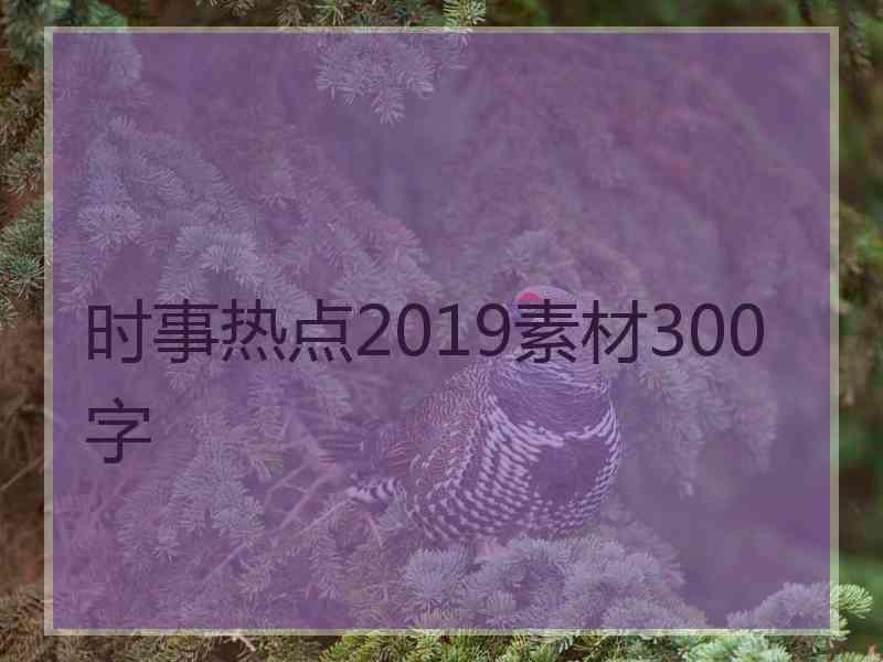 时事热点2019素材300字