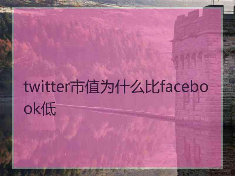 twitter市值为什么比facebook低