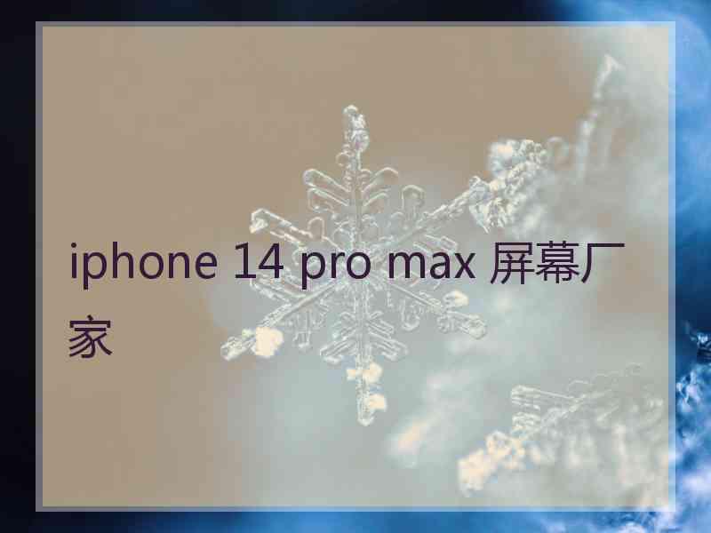 iphone 14 pro max 屏幕厂家