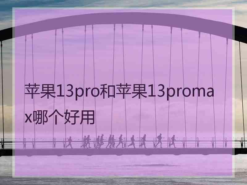 苹果13pro和苹果13promax哪个好用