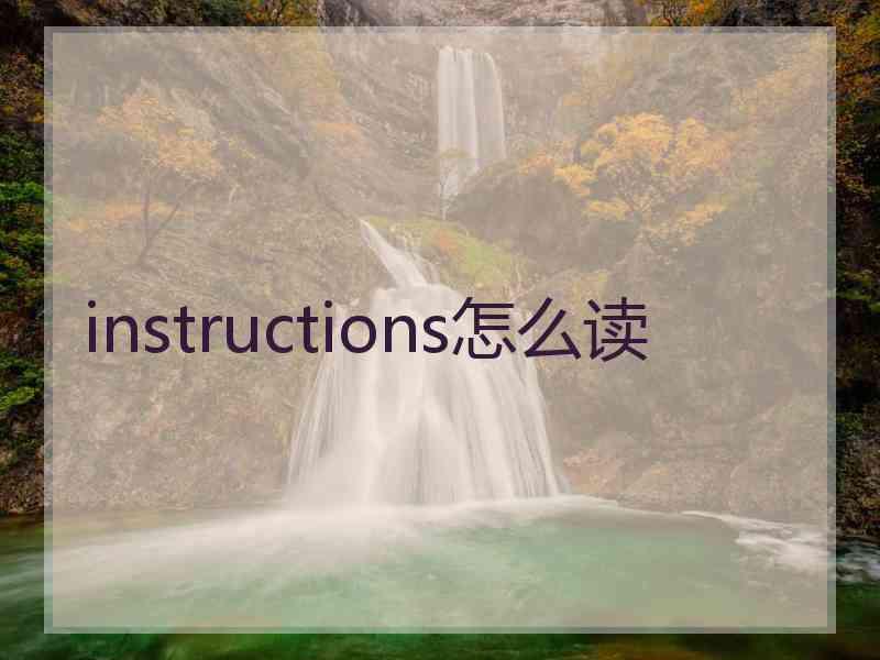 instructions怎么读