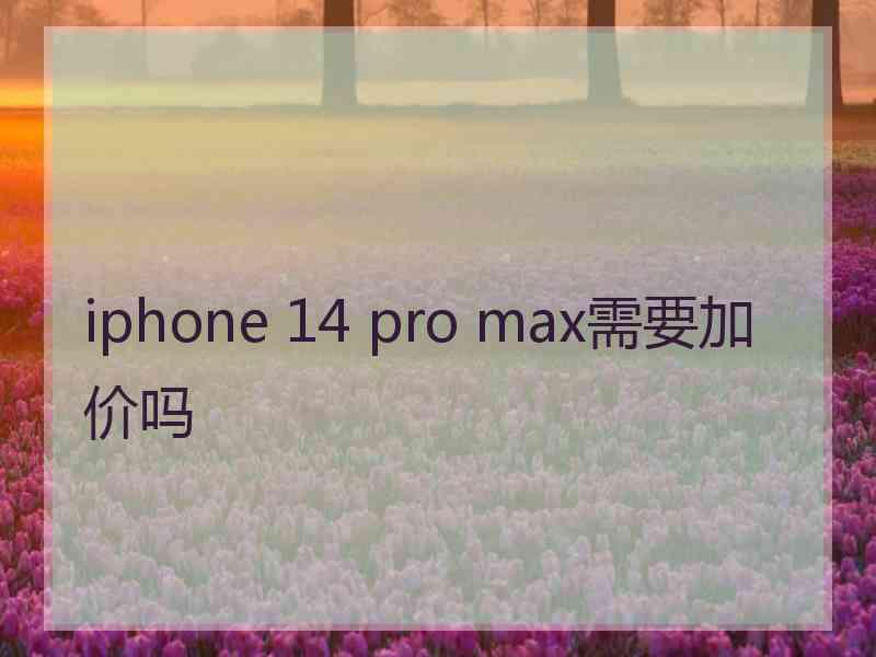 iphone 14 pro max需要加价吗