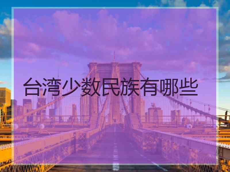 台湾少数民族有哪些