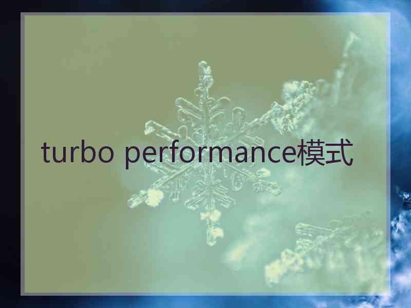 turbo performance模式