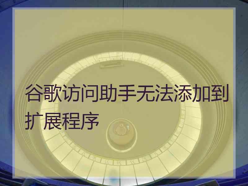 谷歌访问助手无法添加到扩展程序