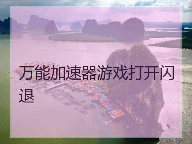 万能加速器游戏打开闪退