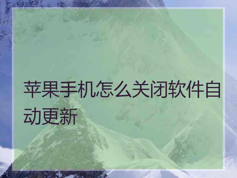 苹果手机怎么关闭软件自动更新