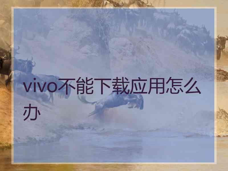 vivo不能下载应用怎么办