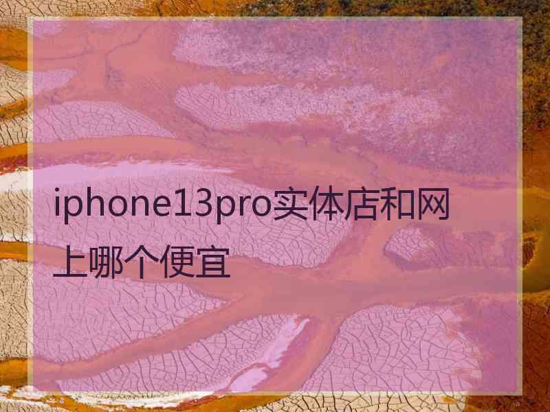 iphone13pro实体店和网上哪个便宜