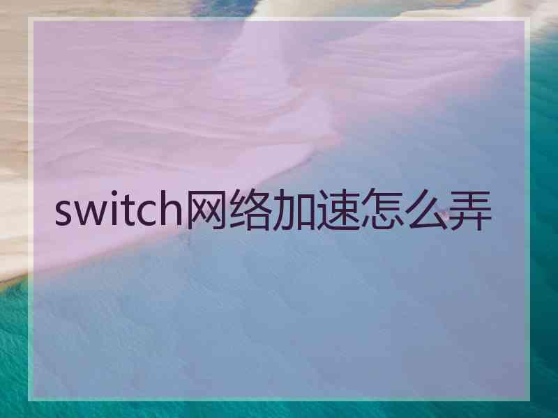 switch网络加速怎么弄