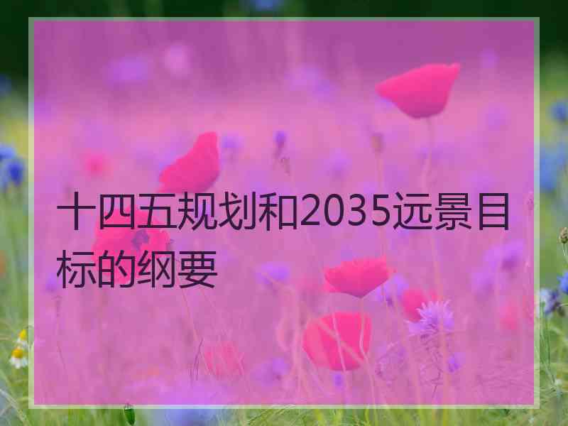 十四五规划和2035远景目标的纲要